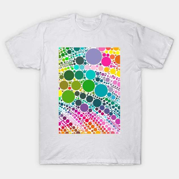 Light Rainbow Pastel Polka Dot Pattern Design T-Shirt by love-fi